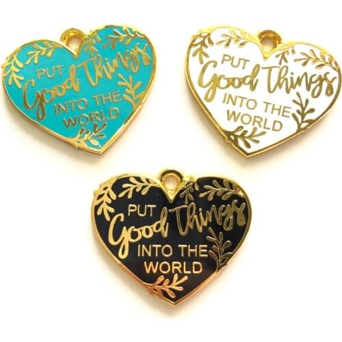5pcs Word Inspiring Enamel Charm for Women Jewelry Making Letter Pendant for Women Bracelet Necklace Keychain Handmade Accessory
