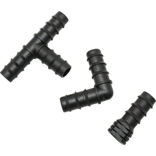 DN15 3/4" water hose tee elbow plug End water splitter 20 hose 3-way garden irrigation barbed drip irrigation fittings 50pcs