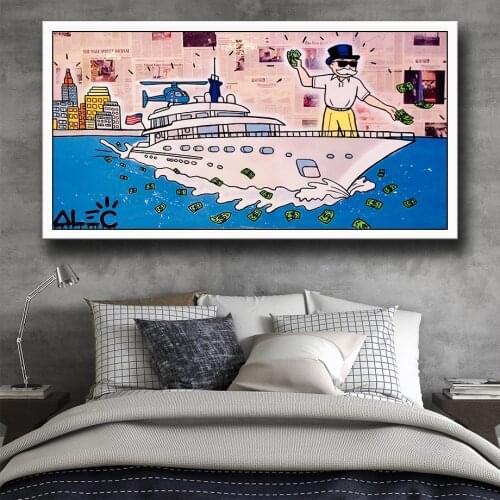 Alec Monopoly Wolf Of Wall Street Canvas Painting Prints Living Room Home Decoration Modern Wall Art Oil Painting Poster Picture