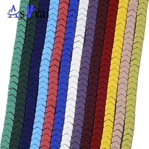 Natural Stone 15 Colors Hematite Stone Rubber Matte Arrows Beads For Jewelry Making 6*3mm Spacer Loose Beads Diy Bracelets 15"