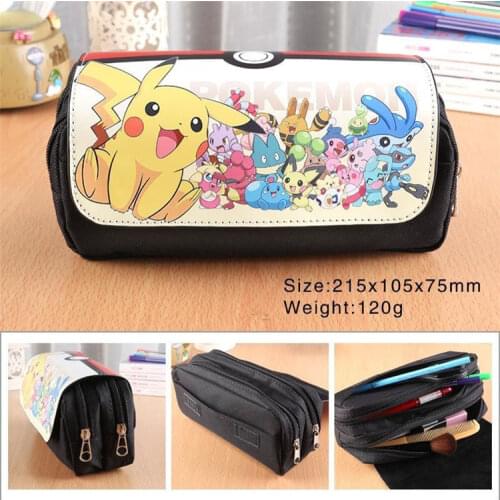 Pokemon Pikachu Pencil Case Through Anime Cute and Cute Student Men and Women Canvas Pencil Case Back To School