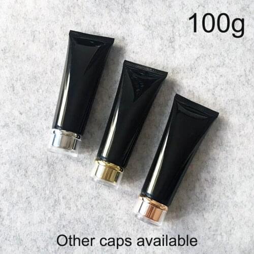 Black 100ml Plastic Cream Tubes 100g Makeup Cosmetic Skin Care Lotion Butter Cheese Body Wash Packaging Containers Bottles 30pcs
