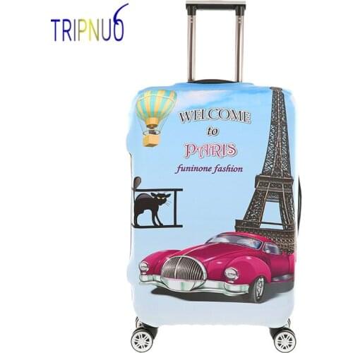 TRIPNUO Elastic Paris Luggage Cover For 19-32inch Trolley Thickest Suitcase Protect Dust Case Cartoon Travel Accessories