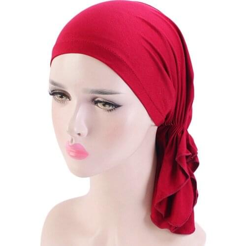 Cotton stretch Turban hat braided toe cap pirate chemotherapy Caps