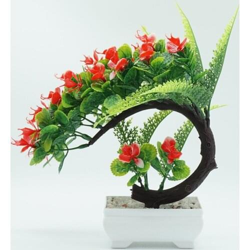 Artificial Plants Potted Bonsai Green Small Pine Tree Plants Fake Flowers Table Ornaments For Home Garden Party Hotel Decor