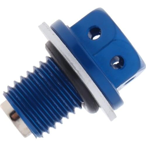 MagiDeal M12 Magnetic Aluminum Alloy Blue Drain Screw, Engine Suction Screw 27x20x20mm