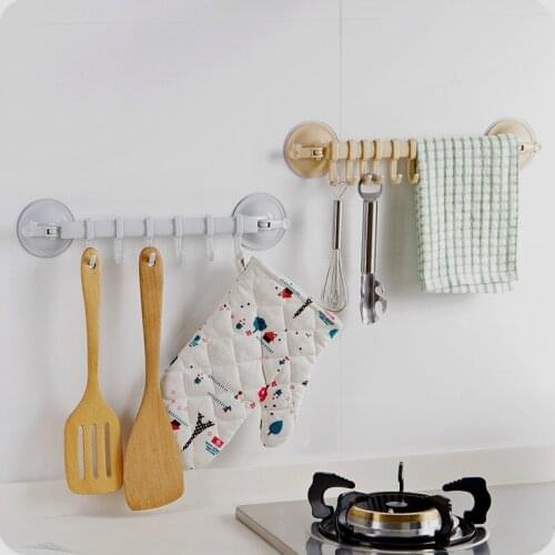 1pcs Wall Mounted Mop Storage Rack Brush Clothes Towel Hook Household Storage Rack Bathroom Suction Pipe Hook Household Tools