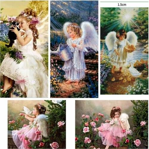New 5D Diamond Painting Pure Angle Girl Embroidery Rhinestone Cross Stitch Gift Home Office Decor Kids Adult Factory Direct