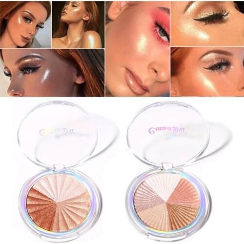 Profissional Shimmer iluminador Highlighter Palette Bronzer Blush Long Lasting Waterproof Face Contouring Powder Makeup Comestic