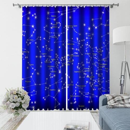 Blue curtains odern Home Decoration Blackout 3D Curtain stereoscopic lifelike soundproof windproof curtains