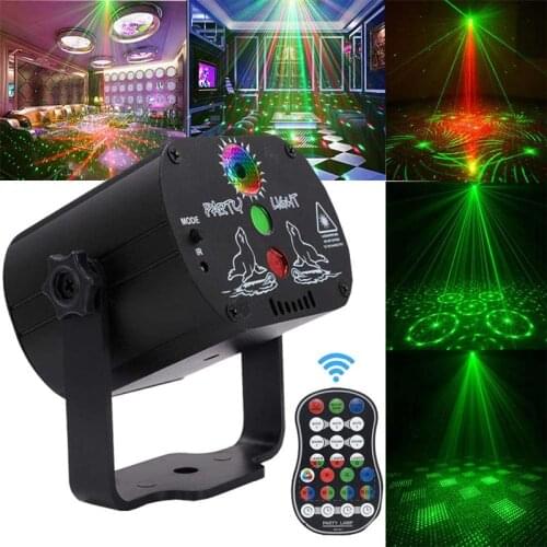 LED Laser Stage Projector RGB Voice Control Music Disco Light Family Birthday Party Beam Light Sound Activated Flash DJ Lamp