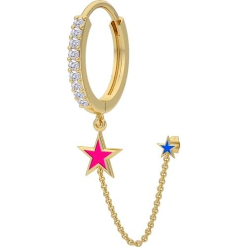 CANNER Star Light Luxury Simple Enamel Earrings For Women 925 Sterling Silver Earrings Hoops Pendientes Plata Piercing Jewelry