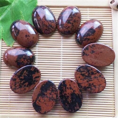 10 pieces/lot) Wholesale Natural Mahogany Obsidian Oval CAB CABOCHON 25x18x8mm Free Shipping Fashion Jewelry ZY3409