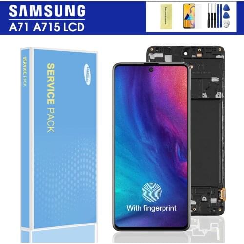 100% Original Peplacement Part for Samsung Galaxy A71 LCD Touch Digitizer Assembly With frame A71 Display A715 A715F A715FD