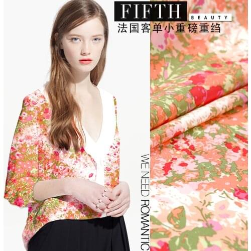 20 momme spring and summer new heavy duty printing silk fabric washing re - crepe silk fabric DIY materials