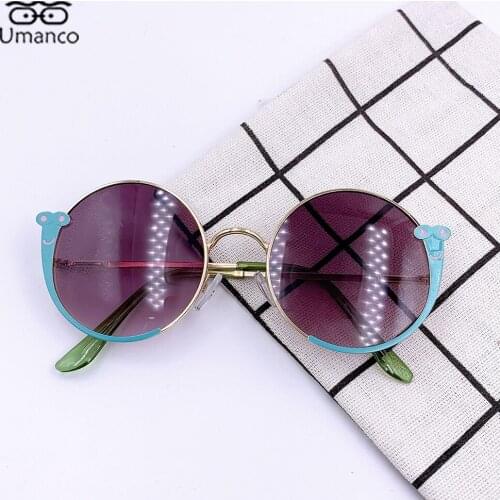 2021 Lovely Cartoon Round Sunglasses for Children Snail Animal Boys Girls Gift Gold Metal Frame Travel Street Anti UV400