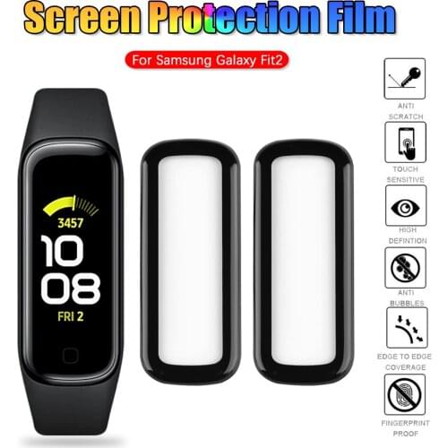 3D Curved Clear Soft Smartband Protective Film Cover For Samsung Galaxy Fit 2 Smart Wristband Fit2 Full Screen Protector Cover