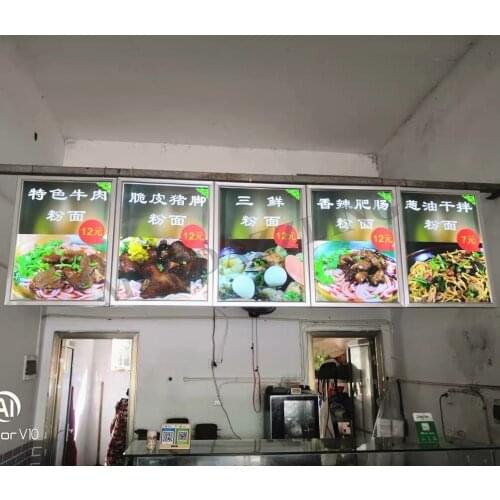 5Units A2 Size Wall Mounted Aluminum Snap Frame Restaurant Slim Led Menu Board Light Box