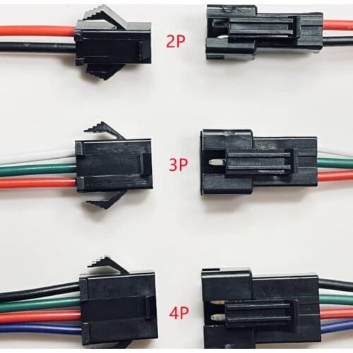 5pairs/10pcs 2pin 3pin 4pin JST LED Connectors 15cm Long Male and Female Connector for 3528 5050 LED Downlight Ceiling Lamp