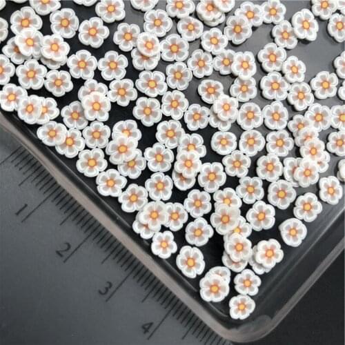 60g White Flower Polymerclay,Soft Clay Sprinkle For Kids Diy/Craft Diy Making/Nail Art/Scrapbook Decoration/Craft Filler