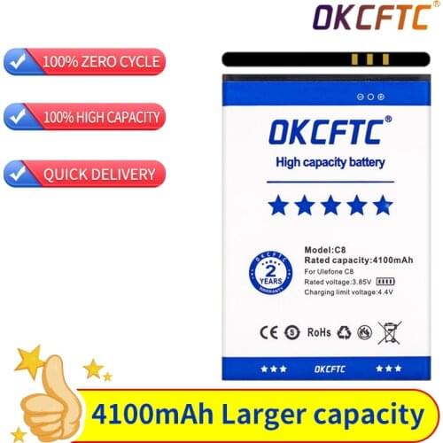 OKCFTC 4100mAh High Quality Battery For Oukitel C8 Mobile Phone Replacement + Tracking Number