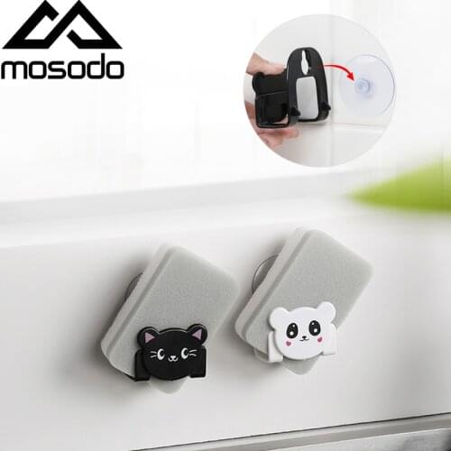 Kitchen Bathroom Accessories Sink Storage Holders Wall-mounted Sucking Disc Sponge Rag Storage Rack