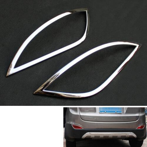 BBQ@FUKA Chrome ABS Rear Fog Light Lamp Cover Frame Trim Car Styling Sticker Fit For Hyundai Tucson IX35 2010-2012