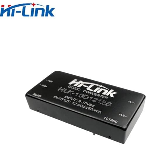 Free ship 2pcs dc dc converter HLK-10D1212B 5V 8.3A transfer 86%Typ isolated power supply module replace HDD10-12S12B