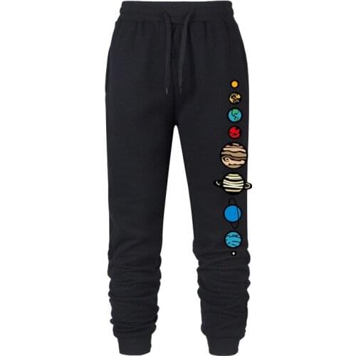 Men Pants Fashions Planets Print Oversize Male Casual Sweatpants Fitness Track Pants Male and female couples Trousers Sportswear