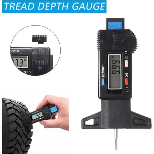 Digital Car Tyre Tire Tread Depth Gauge Meter Measurer Tool Motorbike Car Gauges Tread Brake Shoe Pad Tire Monitoring System