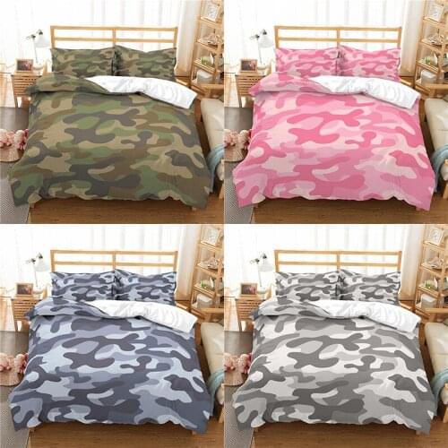 Bedding Sets Luxury 3D Camouflage Print 2/3Pcs Comfortable Kids Adult Duvet Cover Pillowcase Home Textile Single Queen/King Size