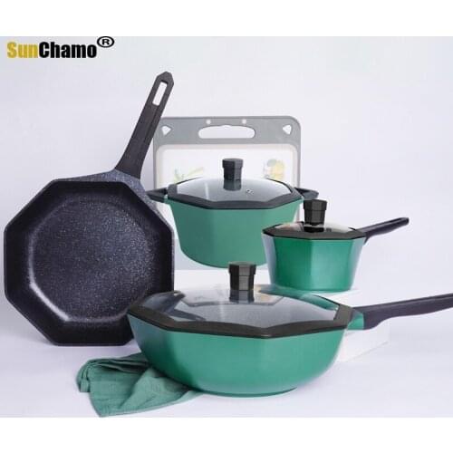 Hexclad Cookware Cooking Pan Non Stick Frying Pan Ramen Hot Soup Pot Skillet Milk Pot Breakfast Egg Crepe Pan Kitchen Utensils