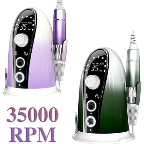 Nail Drill Manicure Machine 35000RPM For Nail Pedicure Touch And Foot Control Charegeable Drill Cutter Salon Nail Art Equipment
