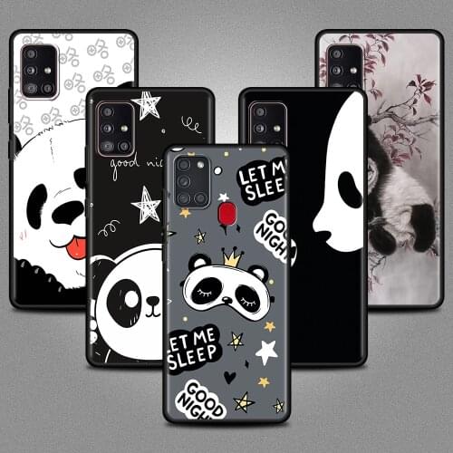 Soft Bumper Case For Samsung Galaxy A51 A71 A21s A50 A12 A31 A41 A52 M31 A42 A32 M51 A11 A02s Silicone Cover Funny Cute Panda