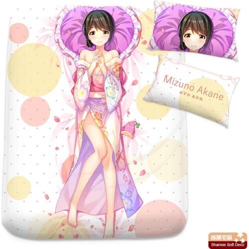 Anime Cartoon Mizuno Akane Mattress Cover Fitted Sheet Fitted cover bedspread counterpane