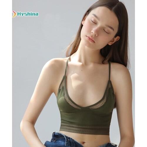 2020 New Retro Girls Bra Vest Back Wrapped Vest Top Bra Thin Rimless Underwear for Women