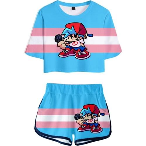 NEW Friday Night Funkin 3D Print T Shirt Cosplay Tees kids T-shirt bare midriff Short Men boy clothes