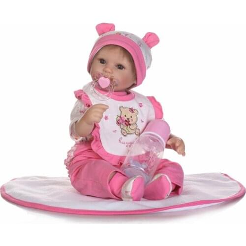 NPKCOLLECTION New design Realistic doll soft silicone reborn baby doll with mohair playing toys for kids Christmas sweet baby