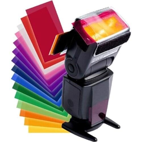 50set 12pieces/set color card for Strobist Flash Gel Filter Color Balance with rubber band ,diffuser Lighting