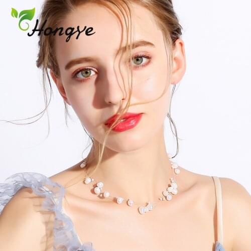Hongye Women New Freshwater Pearl Long Necklace Jewelry Clavicular Chain Fish Wire Collar Accessories Pendant Necklace Gift