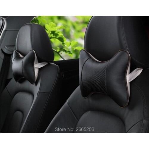 Car Headrest Pillow Seat Cushion PU Leather Soft Perforating Design for SEAT leon ibiza altea alhambra accessories