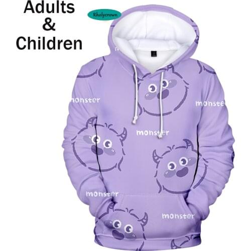 Popular Cute Monster 3D Hoodies Animal Sweatshirts Men/Women/Kids New 3D Print Floral Hoodie Boys Girls Pullovers Sport Clothing