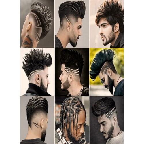 Mix Best Mens Edgy Haircuts Vintage Brown Kraft Paper Posters Wall Art Edgy Hairstyles For Guy Painting Sculpture Pomade Picture