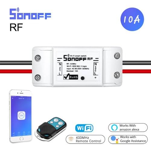 Sonoff RF Smart Wifi Relay Switch Module 433 RF Control Ewelink APP Voice Control With Alexa Google Home Smart Wifi Light Switch