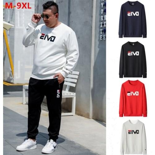 Men Sweatshirts Loose Plus Oversized 6XL 7XL 8XL 9XL Pullovers Sweat White Black Red Tops Spring Autumn Casual Sweat Clothes