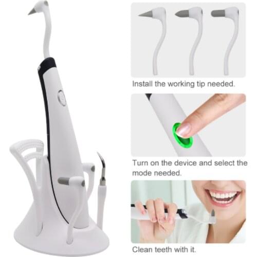 Ultrasonic Tooth Cleaner Oral Care High Frequency Sonic Vibration Stains Remove Dental Plaque Polisher Teeth Whitening Set