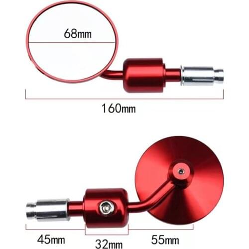 FYSD Motorcycle Universal Aluminum Rear View 3" Handle Bar End 7/8" Mirrors for Kawasaki Yamaha Honda Suzuki Motorcycle Chopper