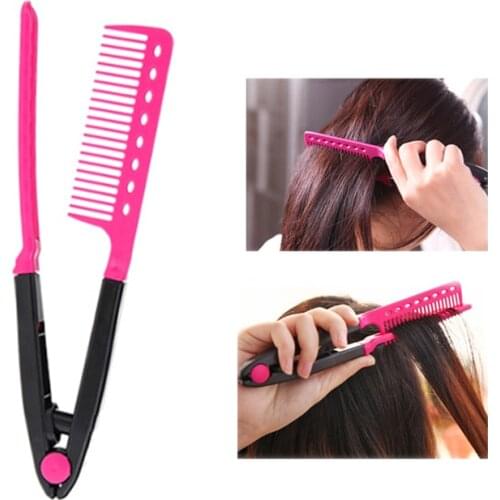 V Shape Folding Hair Brush Hair Straightener Tangle Comb Salon Hairdressing Barber Hair Cutting Comb Hairbrush Styling Tool