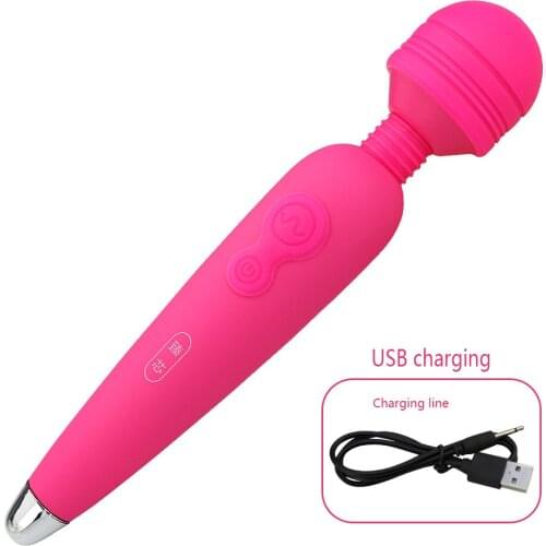 10 Speeds AV Vibrator USB Charging Vibrators for Women Silicone Waterproof Clitoris Stimulates Female Sex Toys Adult Red Purple