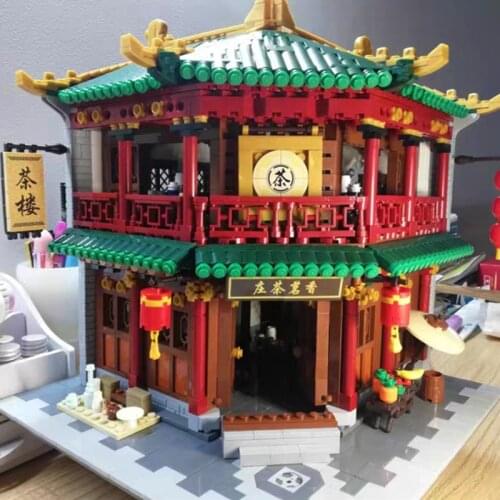 XINGBAO 01021 The Tea House China Town Chinese Architecture Series Model Teahouse Building Blocks Bricks Kid Toys Birthday Gifts